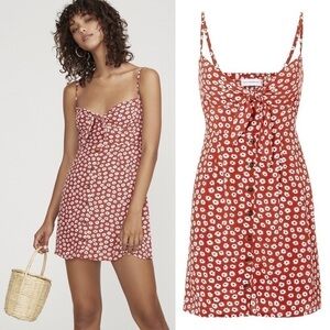 Faithfull the Brand Rodeo Mini Dress Danica Floral Red Small NWT